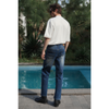 Men’s Stretch Washed Jeans – LETREND Versatile Straight Fit – Medium Blue