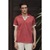 LETREND MEN'S DOUBLE COLLAR POLO SHIRT - REGULAR FIT - RED