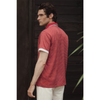 LETREND MEN'S DOUBLE COLLAR POLO SHIRT - REGULAR FIT - RED