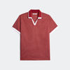 LETREND MEN'S DOUBLE COLLAR POLO SHIRT - REGULAR FIT - RED