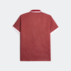 LETREND MEN'S DOUBLE COLLAR POLO SHIRT - REGULAR FIT - RED